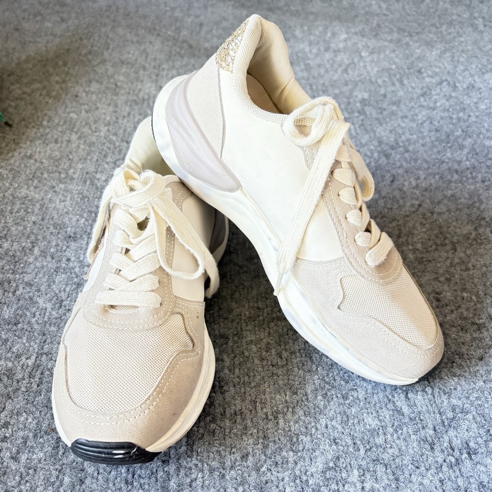 Vintage Havana Sneakers Women 8 Ivory Star Glitter Leopard Athletic Stylish VH